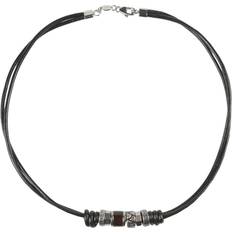 Fossil Herren Schmuck Fossil Rondell Necklace - Silver/Black/Brown