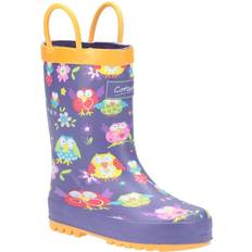 Girls Wellingtons Children's Shoes Cotswold Puddle Waterproof Pull On Boot - Owl