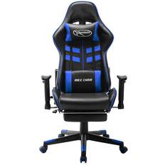 Adulto Sillas de juego rebaja vidaXL Silla Gaming Con Reposapiés Cuero Sintético Negro Y Azul