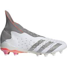 Artificial Grass (AG) - Slip-On Football Shoes adidas Predator Freak + AG - Cloud White/Iron Metallic/Solar Red