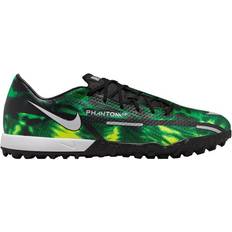 Green Soccer Shoes Nike Phantom GT2 Academy TF - Black/Green Strike/Metallic Platinum