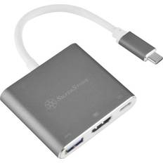 1 pcs Hubs USB Silverstone EP08 Adaptateur Vidéo Externe USB-C 3.1 HDMI Rose