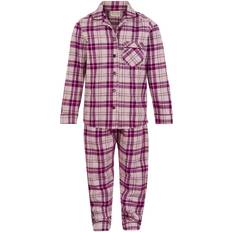 110 - Piger - Økologisk bomuld Pyjamasser Børnetøj Minymo Check Pajamas - Violet Ice (131666-6706)