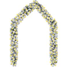 vidaXL Garlands Christmas with LED and Snow Green/White 20m