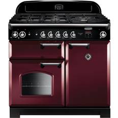 100cm - 6 Burners Induction Cookers Rangemaster Classic CLA100DFFCY/C 100cm Dual Fuel Chrome, Red