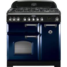 5 Burners - 90cm Cookers Rangemaster CDL90DFFRB/C Classic Deluxe 90cm Dual Fuel Blue, White, Green