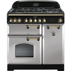 Rangemaster 90cm Gas Cookers Rangemaster CDL90DFFRP/B Classic Deluxe 90cm Dual Fuel Silver