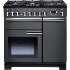 Rangemaster PDL90DFFSL/C Professional Deluxe 90cm Dual Fuel Slate Grey, Black