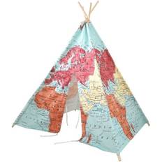 Sunny World Map Tipi Tent