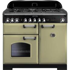 100cm - Manual Gas Cookers Rangemaster CDL100DFFOG/C Classic Deluxe 100cm Dual Fuel Green