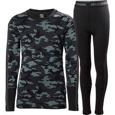 Camouflage Basislagen Helly Hansen Graphic Lifa Merino Set Trooper - Zwart