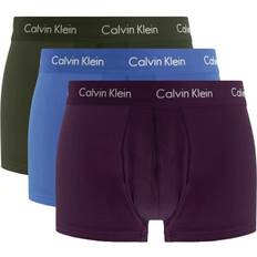 Uomo - Viola Intimo maschile Calvin Klein Cotton Stretch Low Rise Trunks 3-pack - Cheshire Purple/Active Blue/Army