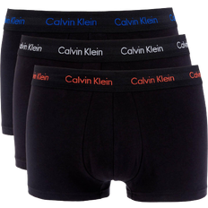 Calvin Klein Cotton Stretch Low Rise Trunks 3-pack - Royalty/Grey/Exotic Coral Logo