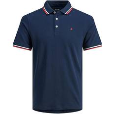 Jack & Jones Man Polo's Jack & Jones Jjepaulos Polo SS Blauw