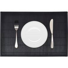 vidaXL 242109 6-pack Dækkeserviet Sort, Naturfarvet (45x30cm)