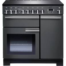 EasyClean Induction Cookers Rangemaster PDL90EISL/C Professional Deluxe 90cm Induction Slate Grey, Black