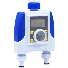 Azul Controles de Agua vidaXL Electronic Dual Outlet Water Timer with Rain Delay