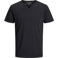 Jack & Jones T-shirts Jack & Jones Split Neck T-shirt - Black