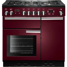 5 Burners - 90cm Cookers Rangemaster PROP90DFFCY/C Professional Plus 90cm Dual Fuel Cranberry Red