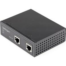 Interruptores StarTech POEINJ30W Industrial Gigabit Ethernet PoE Injector 30W 8023at 48V-56VDC DIN Rail Power Over Ethernet Adapter