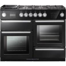 Range cooker with steam oven Rangemaster NEX110SODFFCB/C Nexus Steam 110cm Dual Fuel Charcoal Black