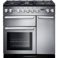 5 Burners - 90cm Cookers Rangemaster NEX90DFFSS/C Nexus 90cm Dual Fuel Chrome, Stainless Steel