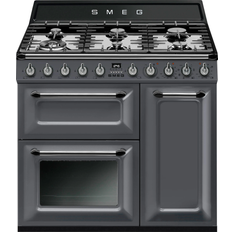 Black Gas Cookers Smeg TR93GR Black, Grey