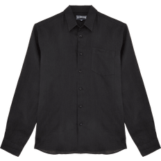 Linneskjortor - Svarta Vilebrequin Linen Solid Shirt - Black