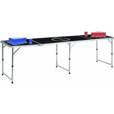 Black Drinking Games vidaXL Drinking Games Beer Ping Pong Table with Cups and Balls Black