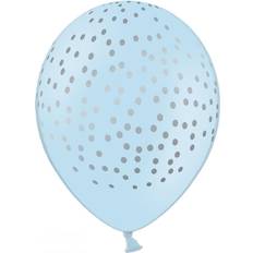 Prikkede Latexballoner PartyDeco Latex Ballons Dots Pastel Baby Blue/Silver 6-pack