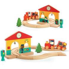 Djeco Leksaksfordon Djeco Magnetic Wooden Mini Train Circuit