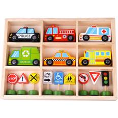 Wooden Toys Toy Vehicle Accessories Tooky Toy Transportation & Street Sign Set