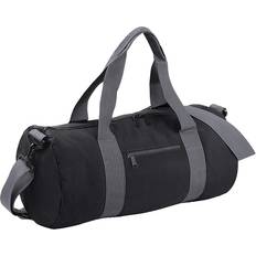 BagBase Plain Varsity Duffle Bag 2-pack - Black/Grey