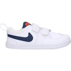 Velcro Racket Sport Shoes Children's Shoes NIKE Pico 5 PSV - White/Midnight Navy/Orange