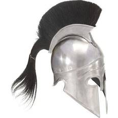 vidaXL Greek Warrior Helmet Antique Replica Larp Silver Steel