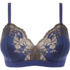 Wacoal Lace Affair Bralette - Blue/Chocolate Brown