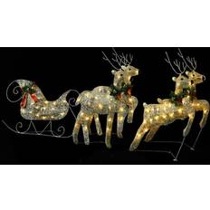 Silver Jullampor vidaXL Reindeer & Sleigh Jullampa