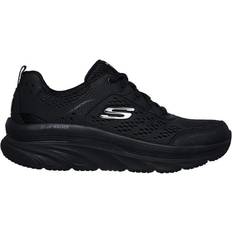 Skechers D'Lux Walker Infinite Motion - Black Leather Mesh Trim