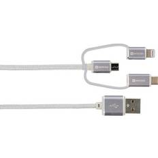 Skross USB A-USB C/USB Micro B/Lightning 2.0 0.3m