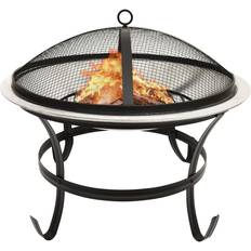 Plata Hogueras vidaXL 2-in-1 Fire Pit and BBQ with Poker