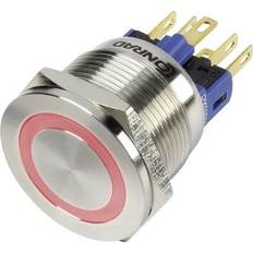 Conrad TRU COMPONENTS GQ22S-11E/R/12V Hærværkssikret trykknap 250 V/AC 3 A 1 x Off/(On) IP65 Tastende 1 stk