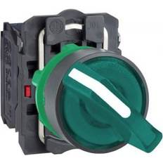 Sort Strømafbrydere Schneider Electric Schneider Electric Harmony drejeafbryder komplet med led og 2 faste positioner i grøn 230-240vac 1xno 1xnc, xb5ak123m5