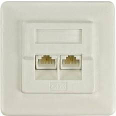 Ethernet-, Data- ja Puhelinpistorasiat Deltaco Network Wall Outlet 2-Port