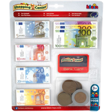 Plastikspielzeug Kaufläden Klein Theo 9605 euro play money with credit card I 37 notes and 11 coins from 1 cent coins to 500 euro notes I Dimensions: 20 cm x 0.5 cm x 20 cm I Toys for children aged 3 and over