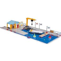 Siku Cars Siku 5512, Pier, Plastic, Multicolour, 2 base plates for combination with other pieces, Work boat, Buoys, Snack bar, Jetty, Crane, Easy assembly