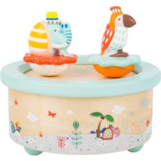 Wooden Toys Music Boxes Small Foot Musical Box, Papegoja och Elefant