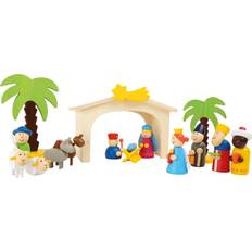 Hout Speelsets Small Foot Houten Kerststal Speelset, 15dlg