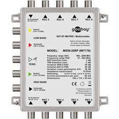 Elektroartikel Goobay Passiver SAT Multischalter 5 Eingänge 8 Ausgänge, Silber