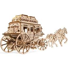 Puzzle familiare Puzzle 3D Ugears Modello meccanico in legno: diligenza da Far West