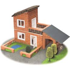 Wooden Toys Blocks Stone Blocks Villa with Garage